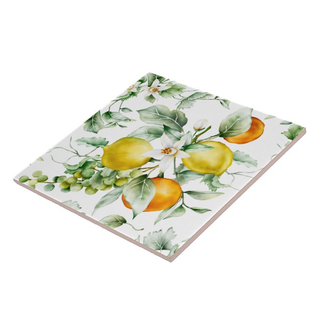 Azulejo Tile Cerámico/Trivet-Citrus Tile Cerámico (Lado)