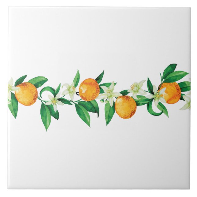 Azulejo Tile Cerámico/Trivet-Citrus Tile Cerámico (Frente)