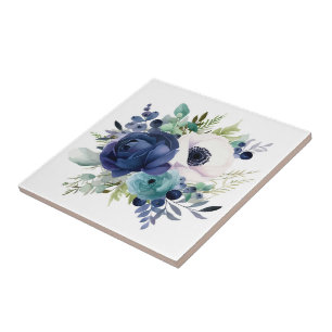 Azulejo Tile cerámico/Trivet-Floral