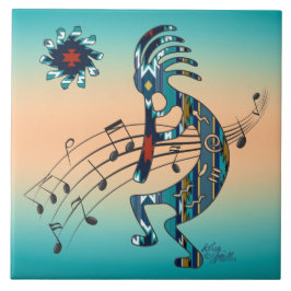 Azulejo Tile cerámico Turquoise Kokopelli