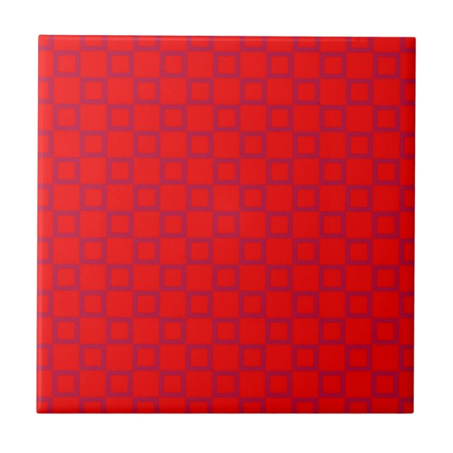 Azulejo Tile clásico rojo y violeta (Frente)
