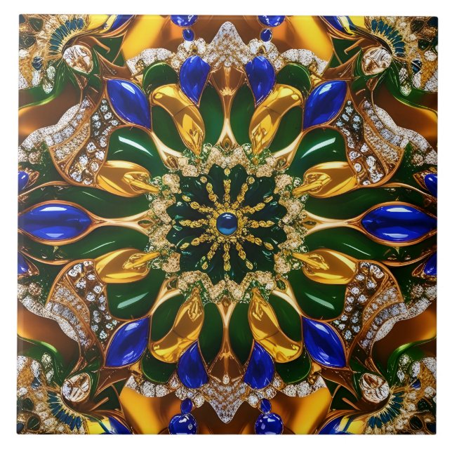 Azulejo Tile con Brasil Colores diseño moderno (Frente)