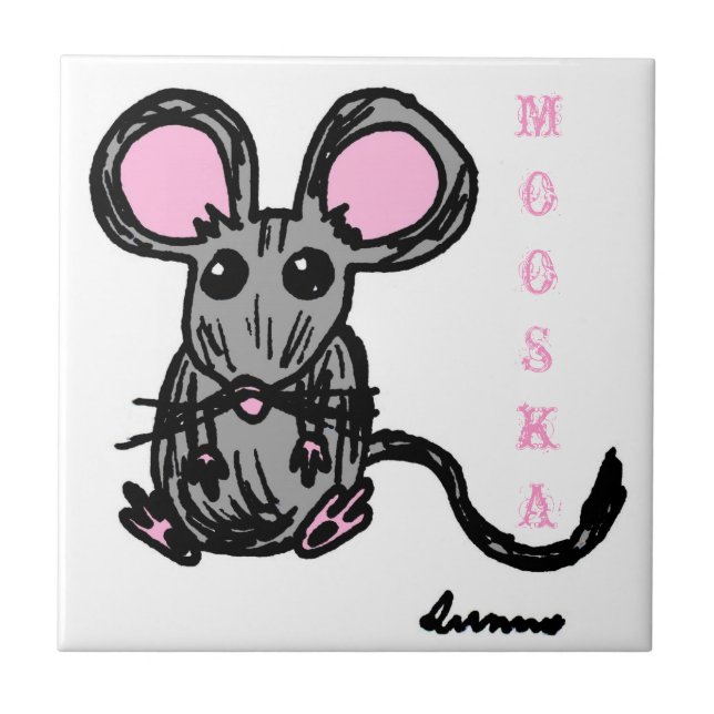 Azulejo Tile Cute Mooska Mouse (Frente)