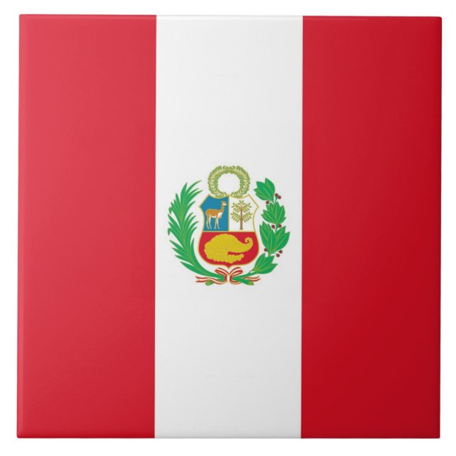 Azulejo Tile de bandera peruana (Frente)