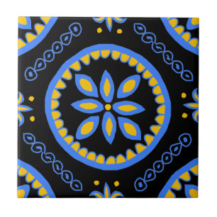 Azulejo Tile de Black Talavera