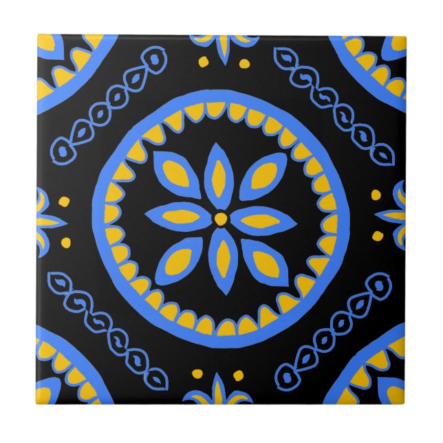Azulejo Tile de Black Talavera (Frente)