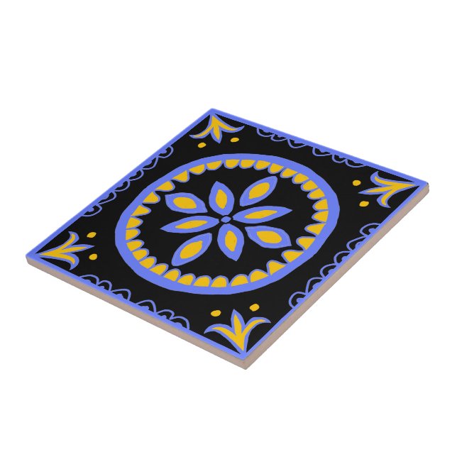 Azulejo Tile de Black Talavera (Lado)