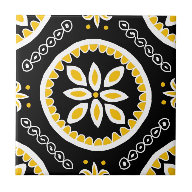 Azulejo Tile de Black Talavera (Frente)
