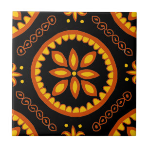 Azulejo Tile de Black Talavera