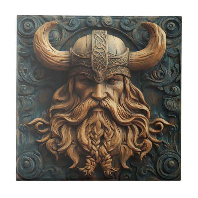 Azulejo Tile de cerámica 3D Viking (Frente)