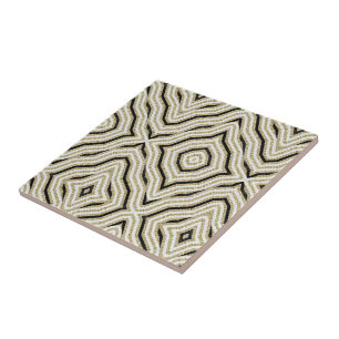 Azulejo Tile de cerámica blanco negro oro