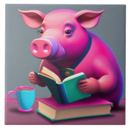 Azulejo Tile De Cerámica De Cerdo Rosa