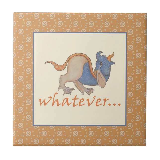 Azulejo Tile de cerámica de Luttrell Psalter Critter (Frente)