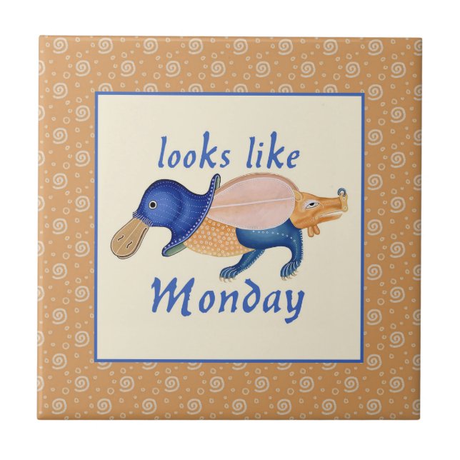 Azulejo Tile de cerámica de Luttrell Psalter Critter (Frente)