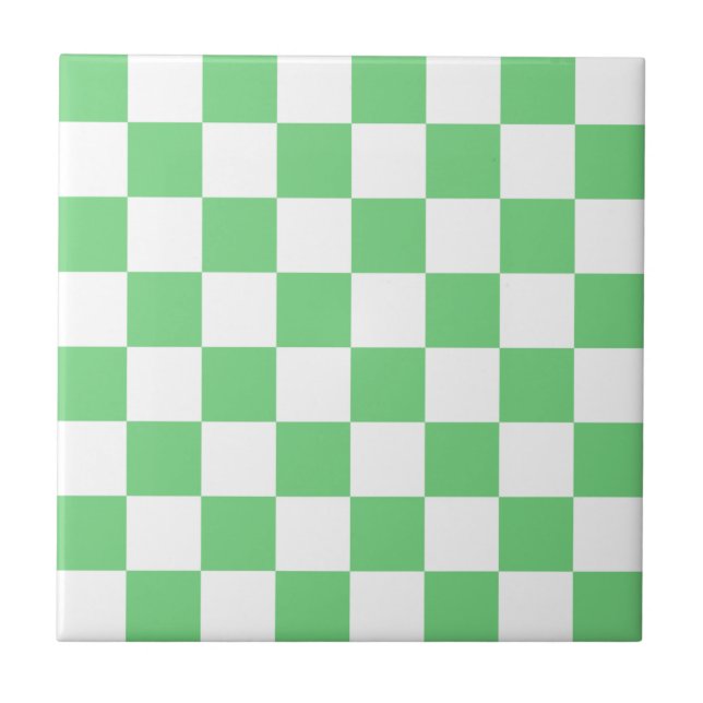 Azulejo Tile de cerámica del patrón retro verde controlado (Frente)