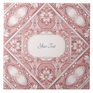 Azulejo Tile De Cerámica Floral Rosa