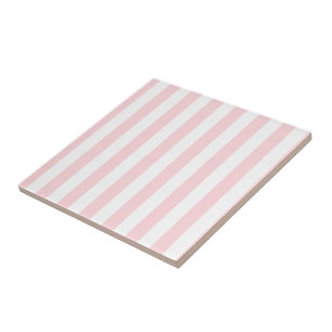 Azulejo Tile de cerámica rosa y franja blanca