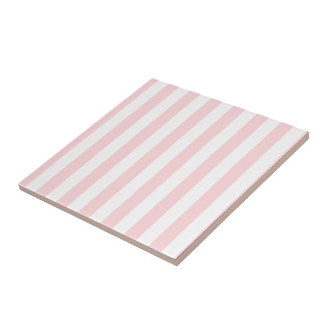 Azulejo Tile de cerámica rosa y franja blanca (Lado)