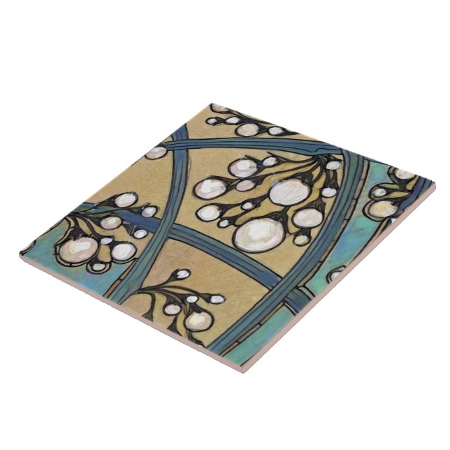 Azulejo Tile de cerámica vage Trivet | Geométrico Art Deco (Lado)