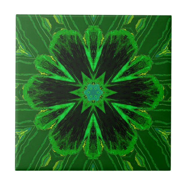 Azulejo Tile de cerámica verde esmeralda irlandesa (Frente)