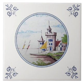 Azulejo Tile de Delft de Repro Policromo Escénico (1 de 6)