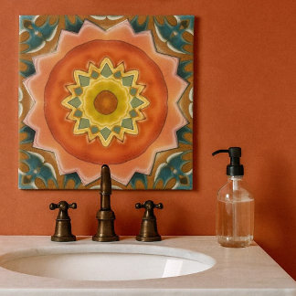 Azulejo Tile de diseño de abstracto geométrico de algodón