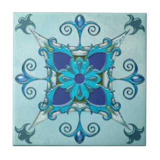 Azulejo Tile de diseño mediterráneo turquesa verde azulado