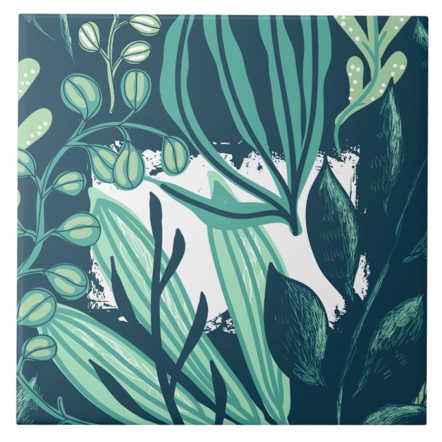 Azulejo Tile de diseño verde (Frente)