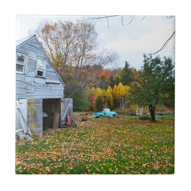 Azulejo Tile de escenas de Vermont vintage (Frente)