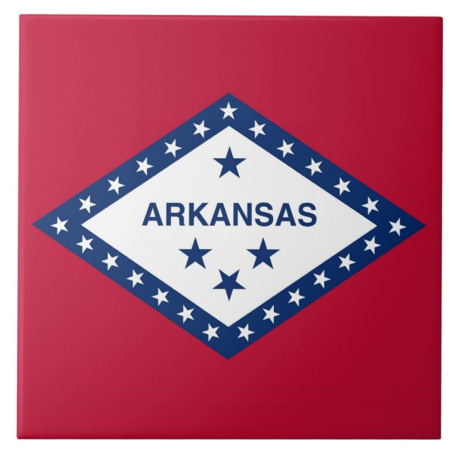 Azulejo Tile de la bandera del estado de Arkansas (Frente)