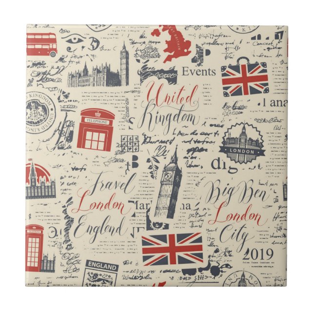 Azulejo Tile de Londres Vintage (Frente)