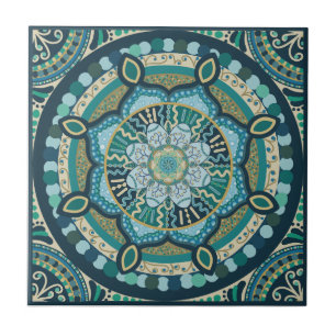 Azulejo Tile de serenidad - Blues y Verdes