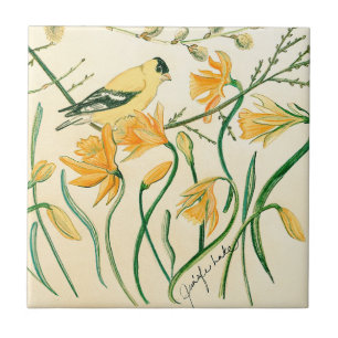 Azulejo Tile de Spring GoldfinchBox
