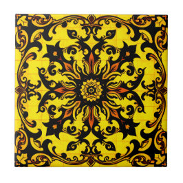 Azulejo Tile Decorativo Amarillo Fancy