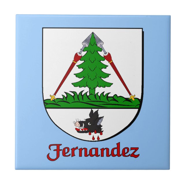 Azulejo Tile decorativo de Fernandez Family Shield (Frente)
