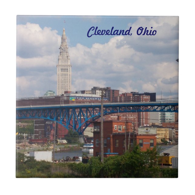 Azulejo Tile decorativo de la Torre Terminal Cleveland (Frente)