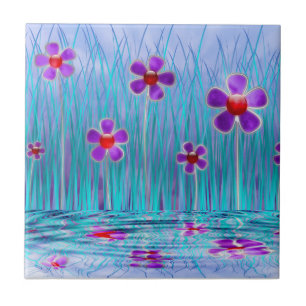 Azulejo Tile decorativo de Shy Daisies