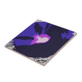 Azulejo Tile Decorativo Purple Floral