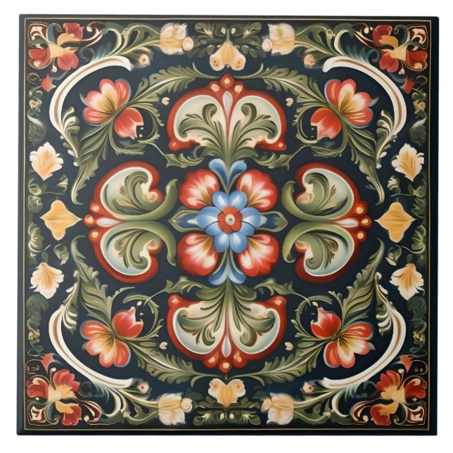 Azulejo Tile decorativo romerizo noruego 2 (Frente)