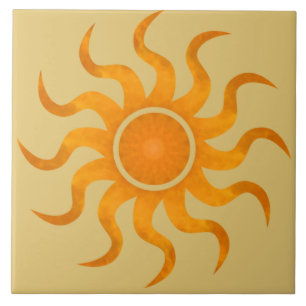 Azulejo Tile del desierto del sol brillante - grande