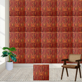 Azulejo Tile del patrón textil africano moderno de mediado