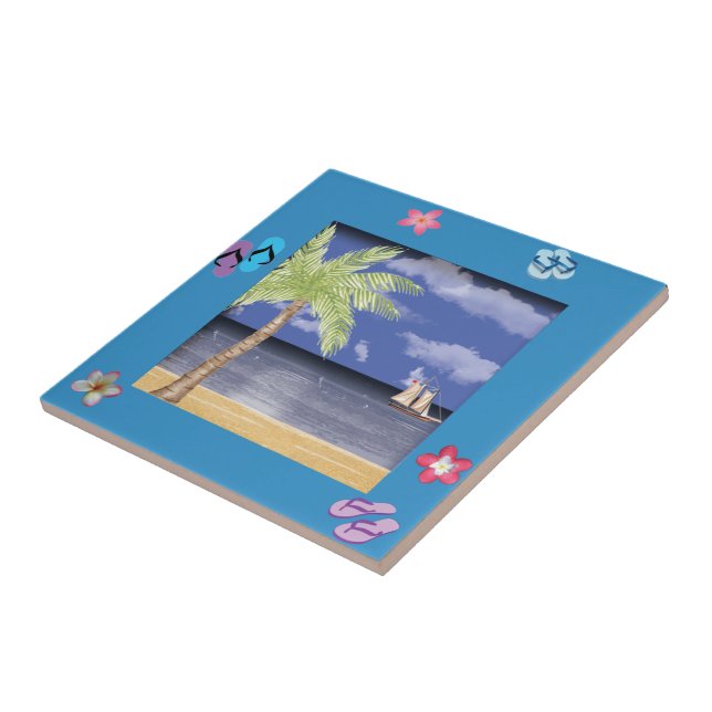 Azulejo Tile Diseñado Para La Playa (Lado)