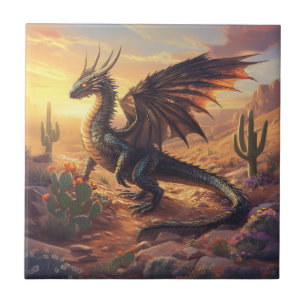 Azulejo Tile Dragon del desierto del suroeste - Decoración