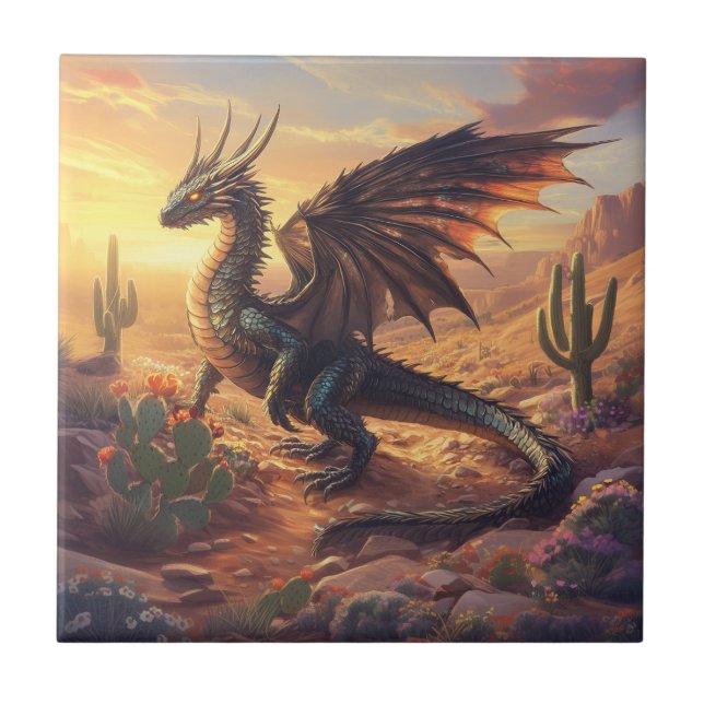 Azulejo Tile Dragon del desierto del suroeste - Decoración (Frente)