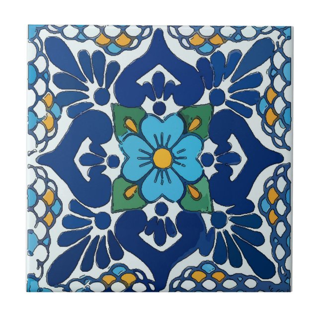 Azulejo Tile Español de Estilo Antiguo (Frente)