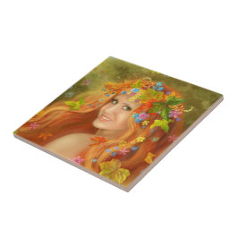 Azulejo Tile Fairy autumn