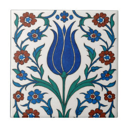 Azulejo Tile floral otomano - Diseño tradicional de tulipa