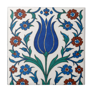 Azulejo Tile floral otomano - Diseño tradicional de tulipa