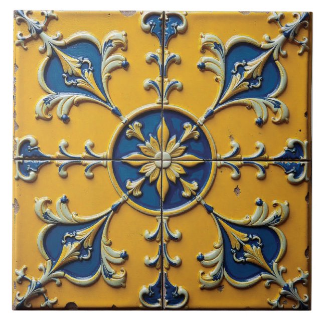 Azulejo Tile folk sueco (Frente)