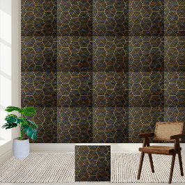 Azulejo Tile geométrico negro y oro